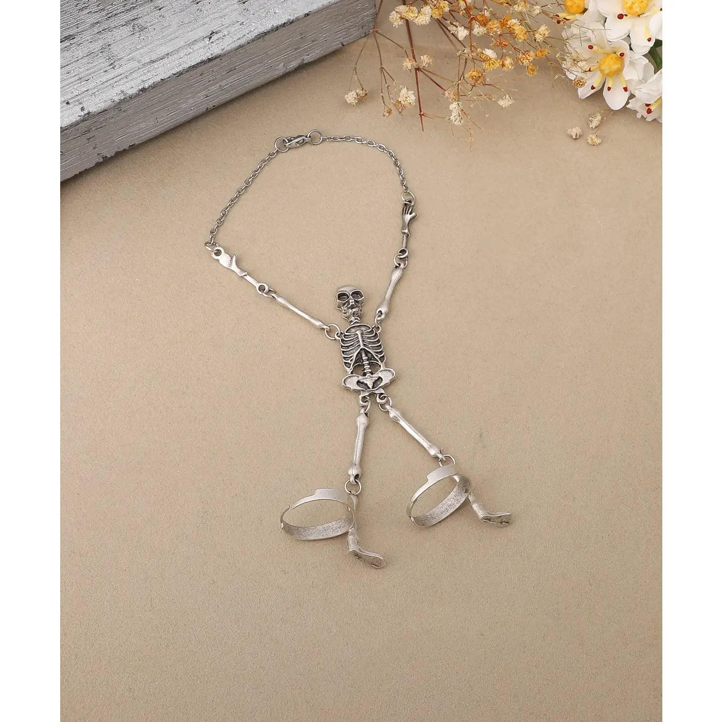 Halloween Silver Tone Skeleton Bracelet Women's/Unisex