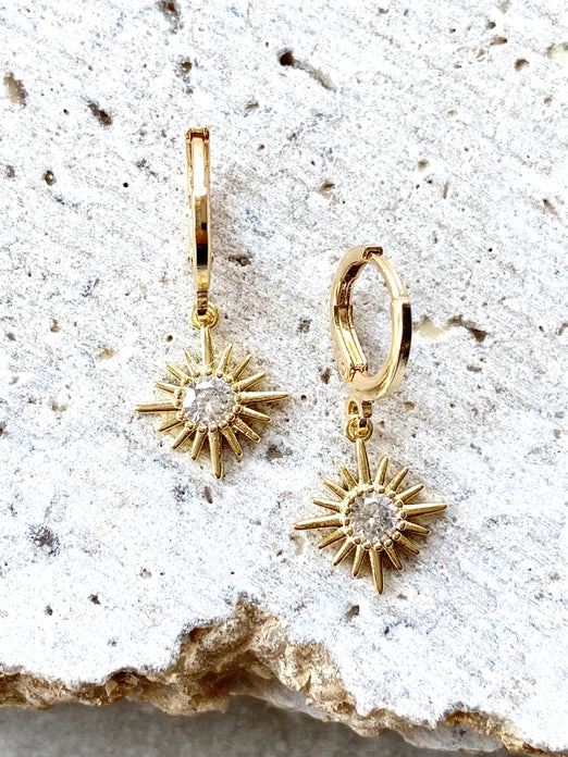 Sun Earrings, Crystal, Celestial