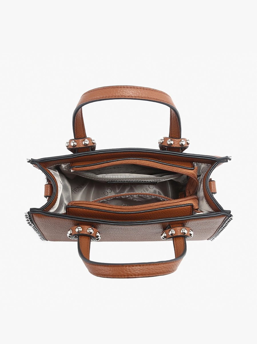 Women's Purses - Brenda Contrast Tote w/ Long Strap Olive Green