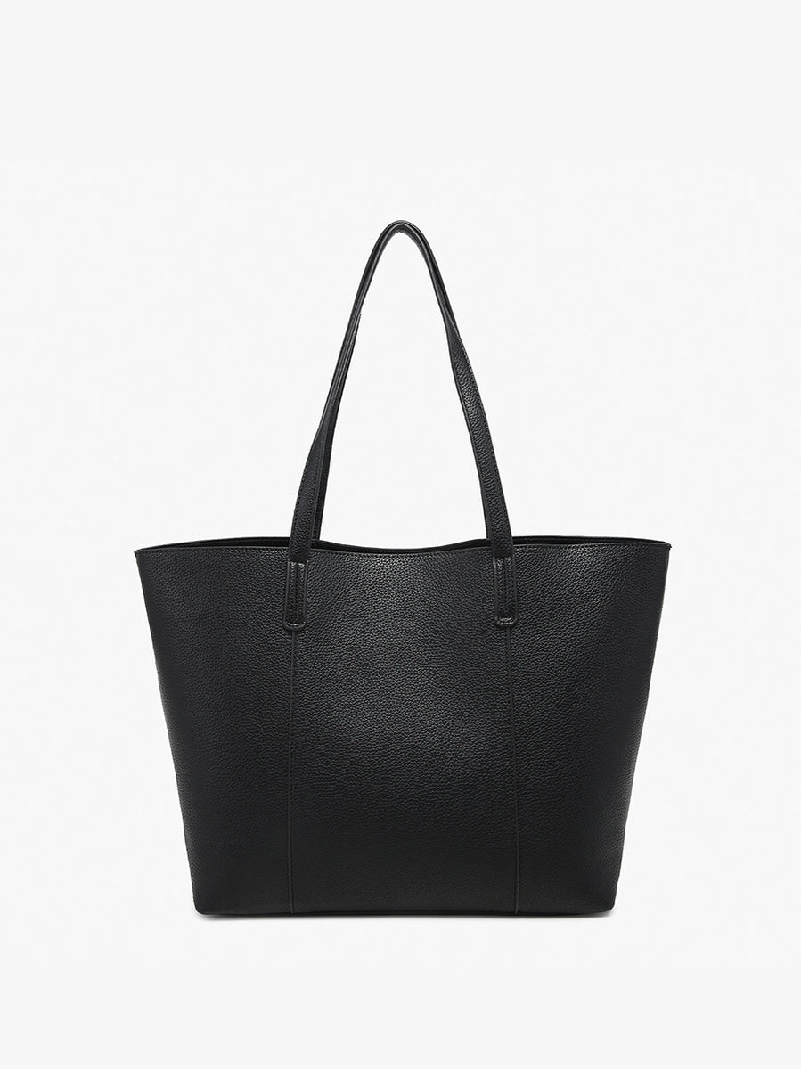 Women's Purses, Black Millie Classic Paneled Tote Vegan Leather