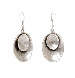 Handmade Pewter Scoop Shape Earrings