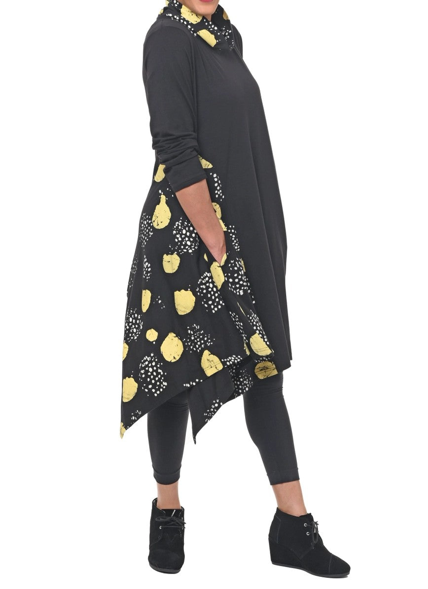 Women's Asymmetrical Hem Style Dress with Side Pockets