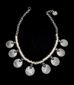 Handmade Old Coin Pewter Necklace