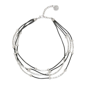 Stylish and Chic Layered Handmade Pewter Necklace