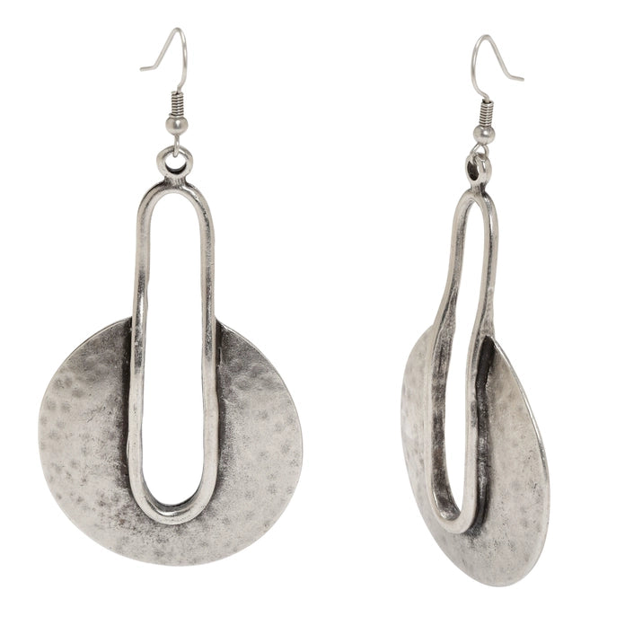 Handmade Drop Bohemian Style Pewter Earrings