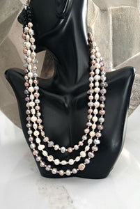 Three 3 Strand Freshwater Pearl Necklace