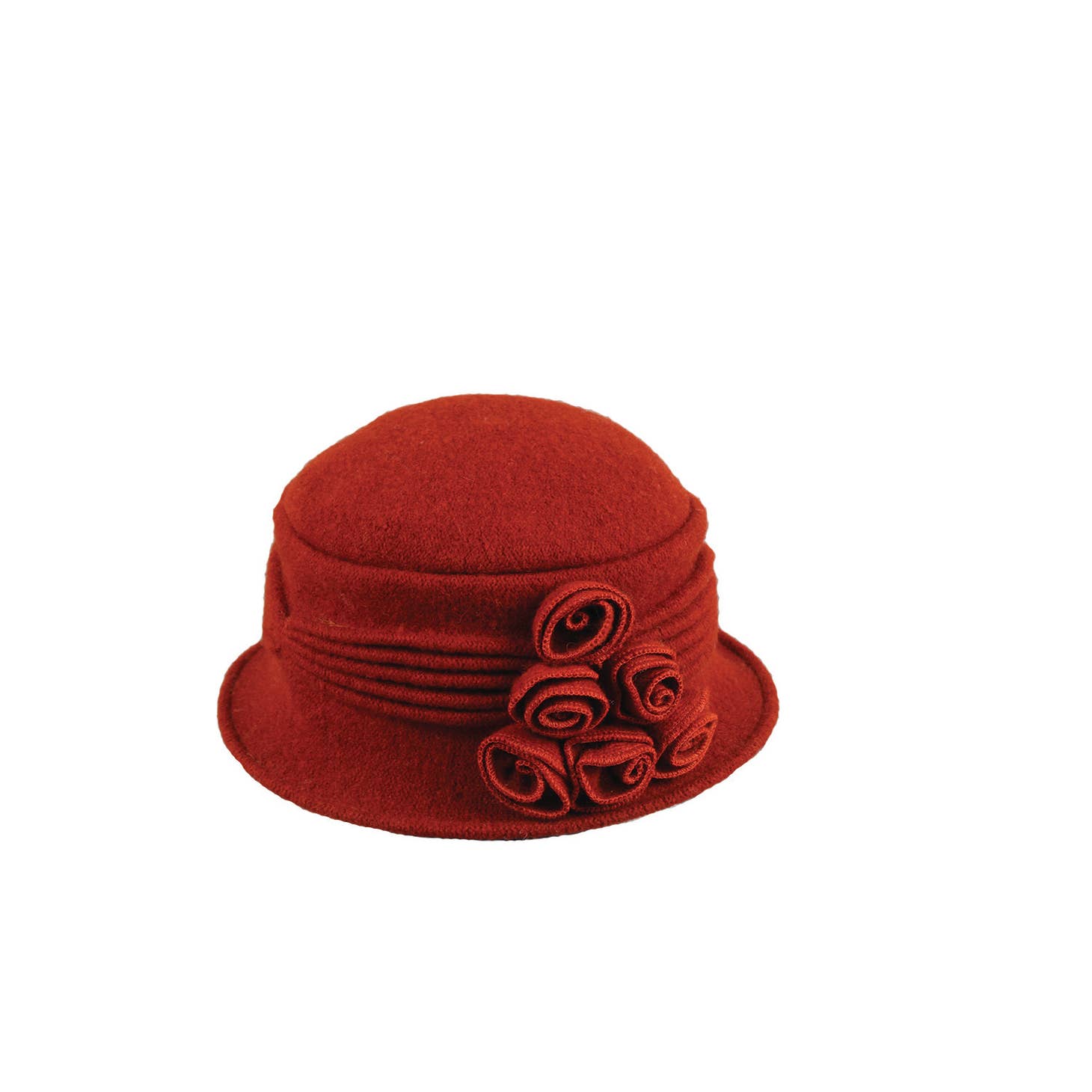 Women's Winter Hat. Ribbed Boiled Wool Cloche Hat