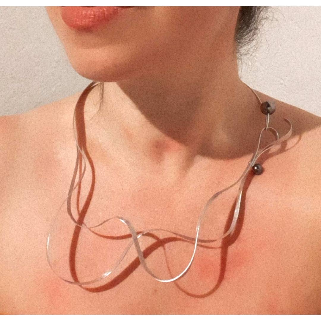 Statement Wearable Sculpture Necklace. Sound Waves Design