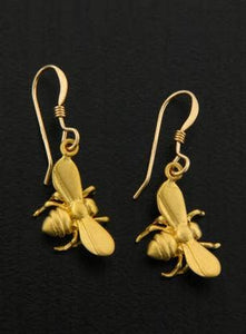 Gold Dipped Bumble Bee Earrings