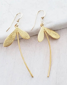 Gold Dipped Dandelion Earrings