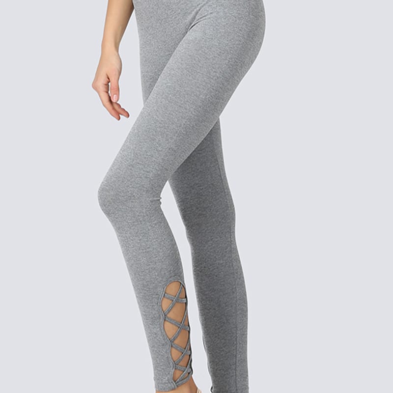 Seamless high waisted yoga legging with cross side detail
