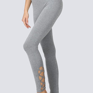 Seamless high waisted yoga legging with cross side detail