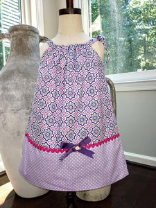 Handmade 100% Cotton Pillowcase Style Toddler Girls Dress