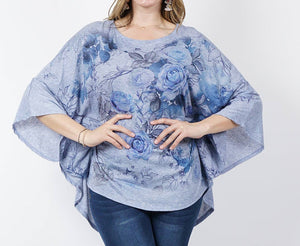 Women's Plus Size Sublimation Floral Print Tunic