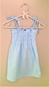 Handmade 100% Girls Shirred Bodice Toddler Girls Dress