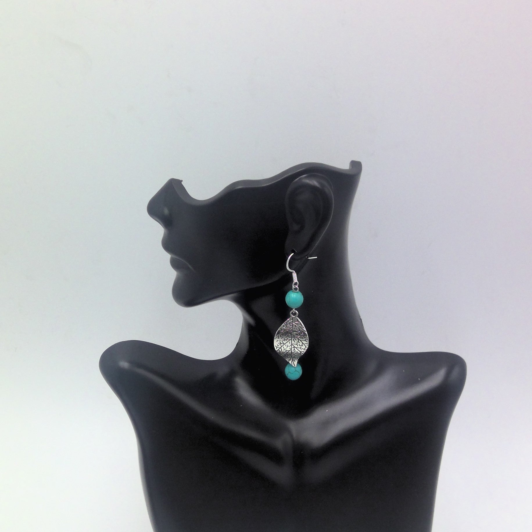 Silver Plated and Turquoise Drop Earrings
