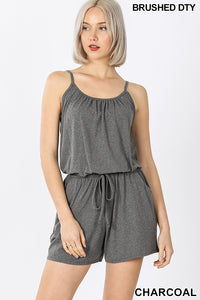 Women's Casual short comfy romper with elastic waist